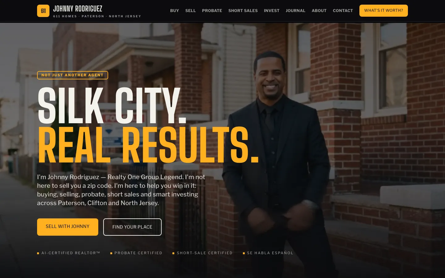 The Johnny Rodriguez — 611 Homes website, built by Selah Creative